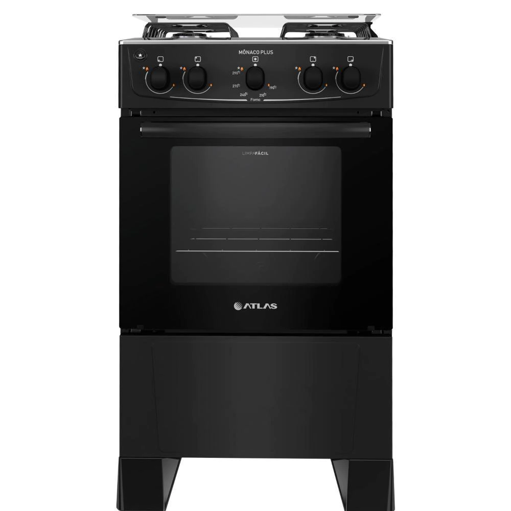 FOGAO ATLAS GAS 5Q MONACO PLUS - PRETO