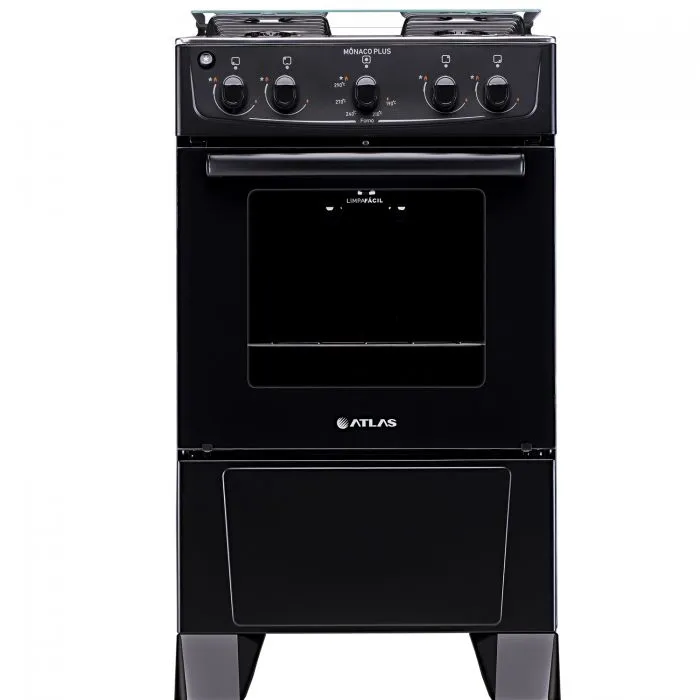 FOGAO ATLAS GAS 4Q MONACO PLUS - PRETO