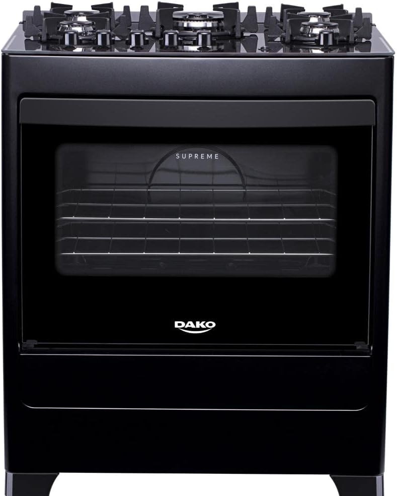 FOGAO DAKO GAS 5Q SUPREME GLASS - PRETO