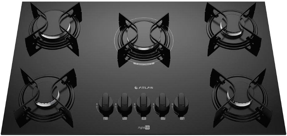 COOKTOP ATLAS GAS 5Q TC AGILE UP GLASS - AF
