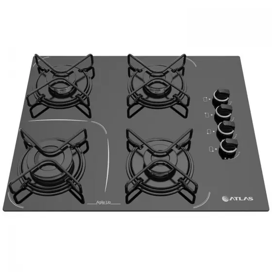 COOKTOP ATLAS GAS 4Q AGILE UP GLASS