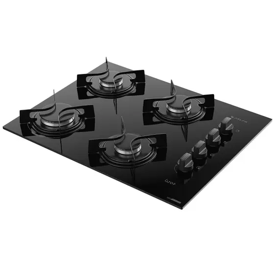 COOKTOP ATLAS GAS 4Q UTOP - PRETO
