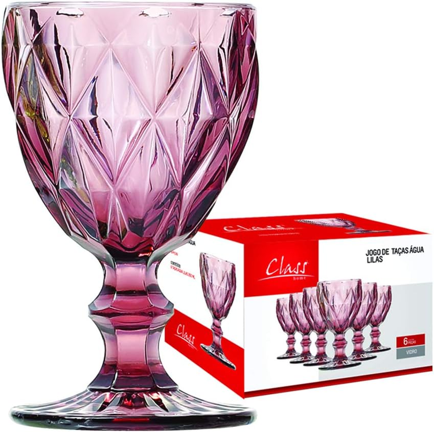 CJ TACA VD 6PC DIAMANTE LILAS 260ML CSH C-452
