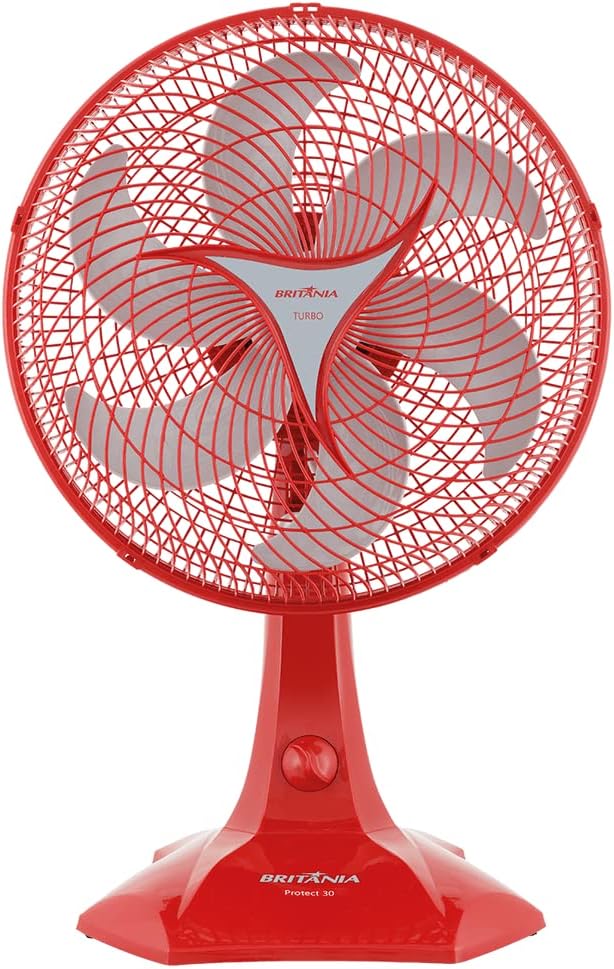 VENTILADOR BRITANIA PROTECT 30CM VERMELHO 127V
