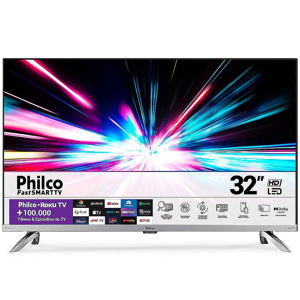 TELEVISAO 32P PHILCO ROKU LED SMART HD PTV32G7PR2CSBLH LED HDMI,USB