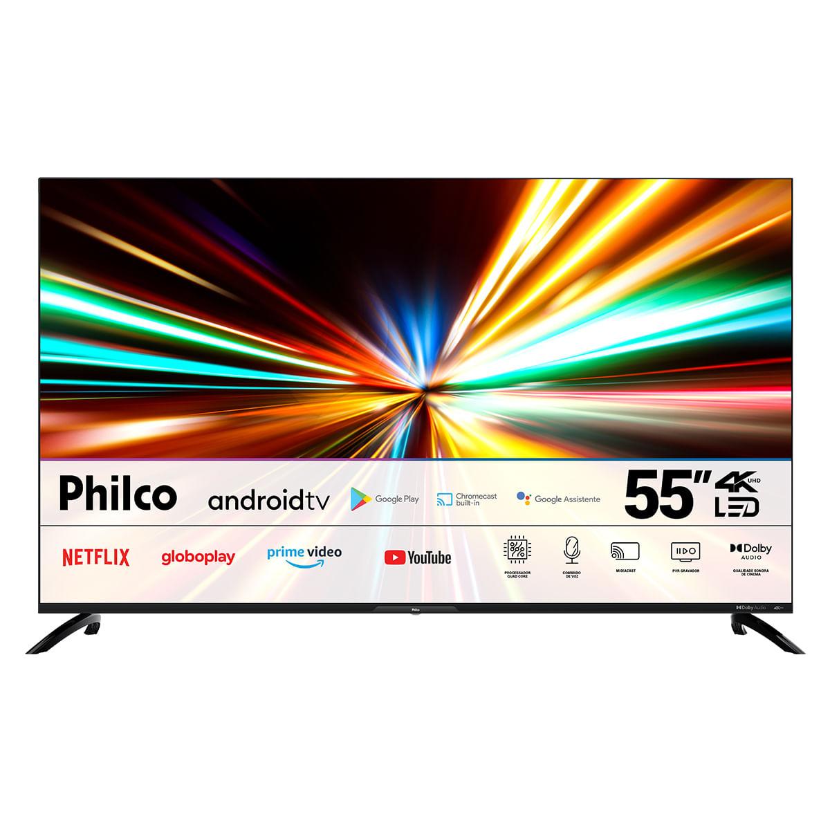 TELEVISAO 55P PHILCO PTV55G7EAGCPBL 4K LED GOOGLE ASSISTENTE