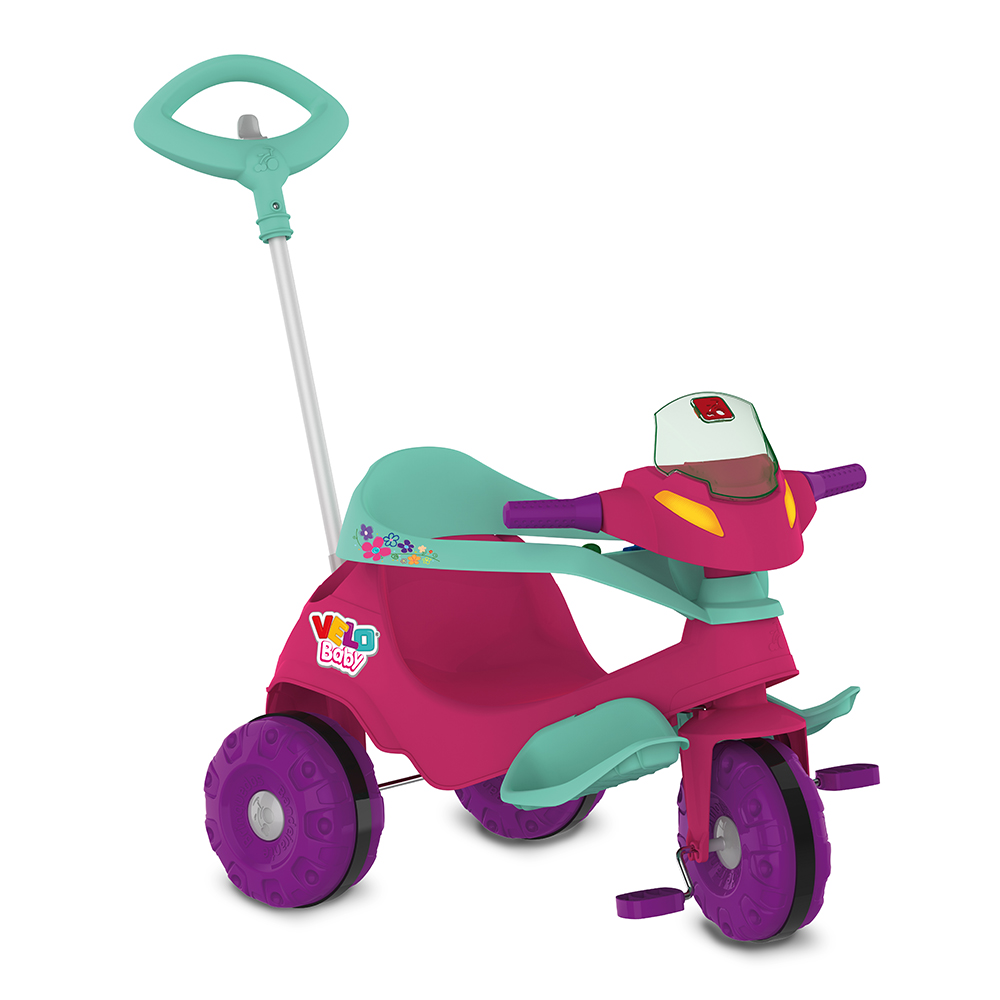 AF - TRICICLO BANDEIRANTE VELOBABY PASSEIO PEDAL 357 - ROSA