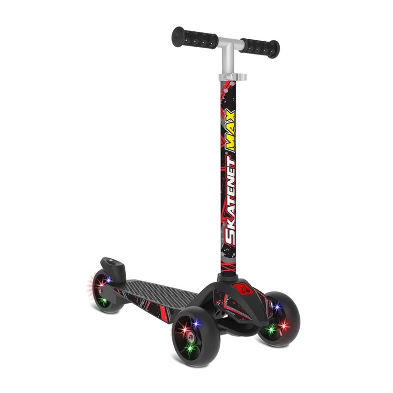AF - PATINETE BANDEIRANTE SKATENET MAX LED AJUSTAVEL 1590 - PRETO