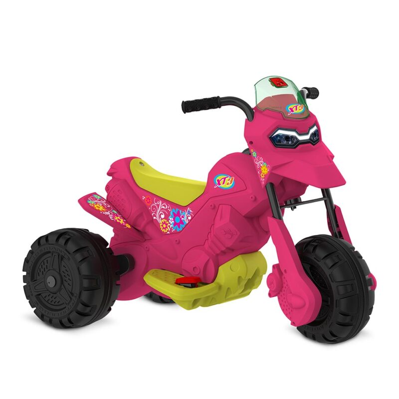 AF - TRICICLO BANDEIRANTE MOTO XT3 ELETRICA 6V - ROSA