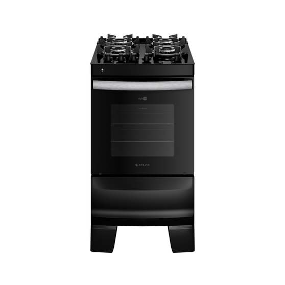 FOGAO ATLAS GAS 4Q AGILE GLASS - PRETO