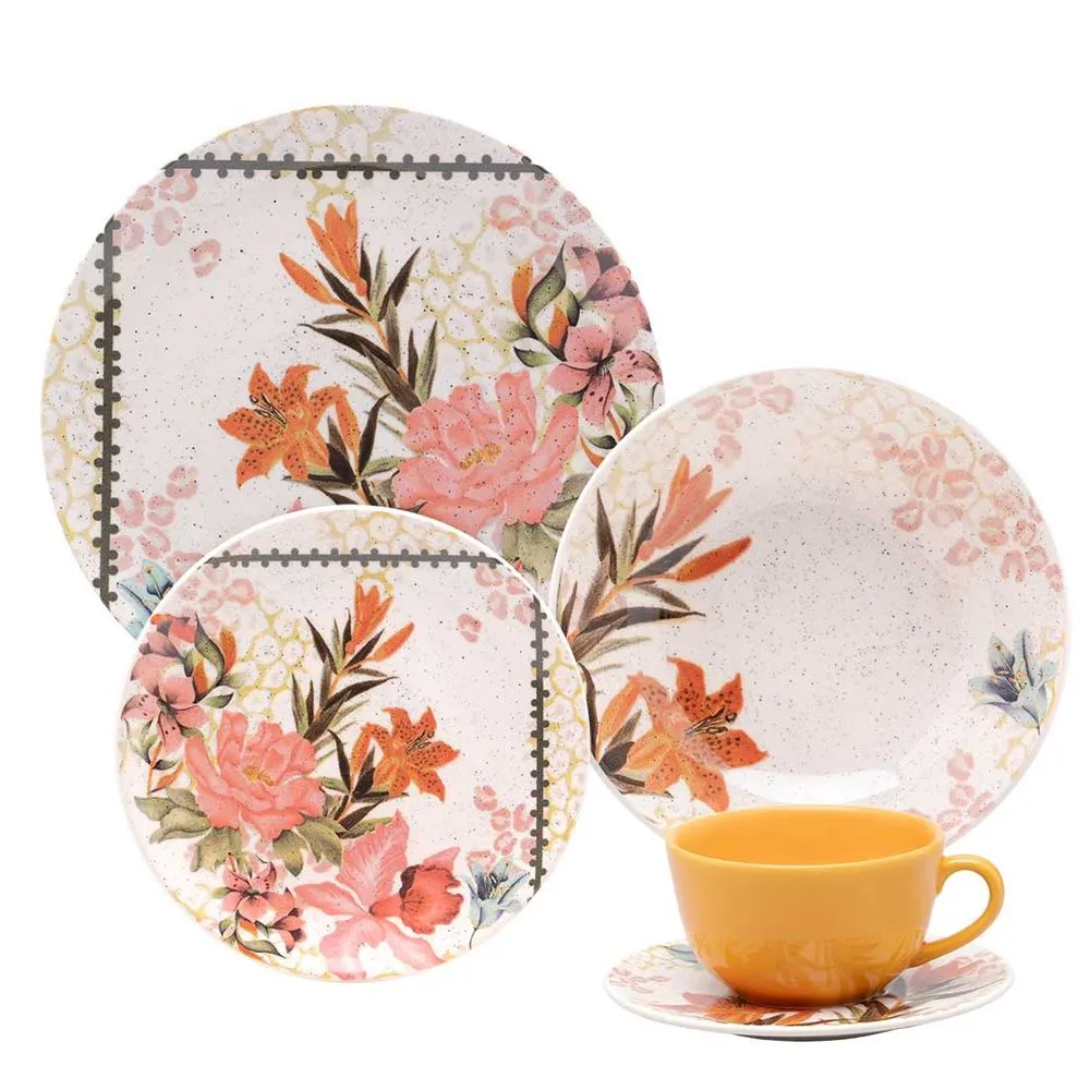 APARELHO DE JANTAR OXFORD 30PÇS - BUQUE TROPICAL