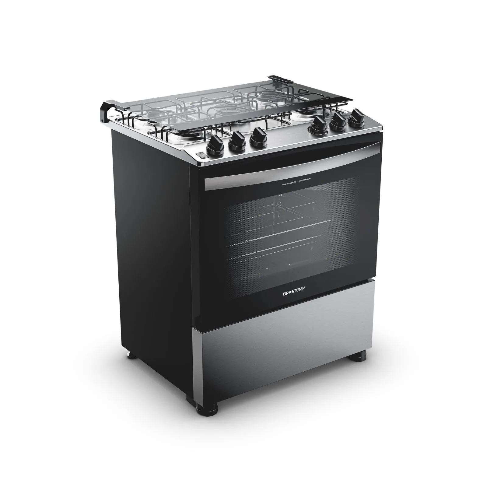 FOGAO BRASTEMP 5Q C/GRILL BFS5GDRNNA MESA INOX - INOX