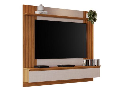 AF - PAINEL NOTAVEL NT 1365 REF 275 - OFF WHITE / FREIJO + SUPORTE TV
