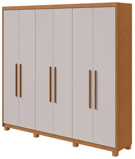 AF - GUARDA ROUPA LOPAS ARIES 2021 06PTS - AMENDOA CLEAN / OFF WHITE