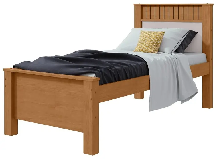 AF - CAMA LOPAS ATHENAS 2022 SOLTEIRO 0,90 - AMENDOA CLEAN / OFF WHITE