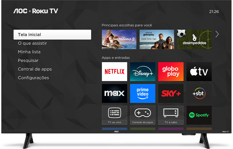TELEVISAO 43P AOC LED SMART ROKU FULL HD 43S5155/78G