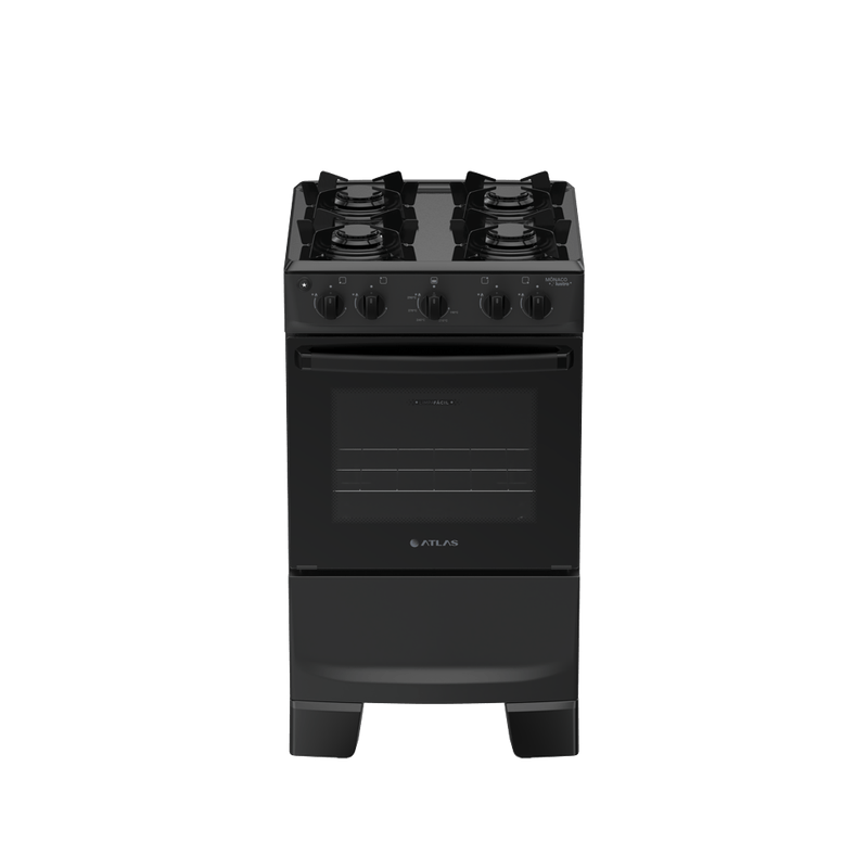 FOGAO ATLAS GAS 4Q MONACO LUSTRO - PRETO