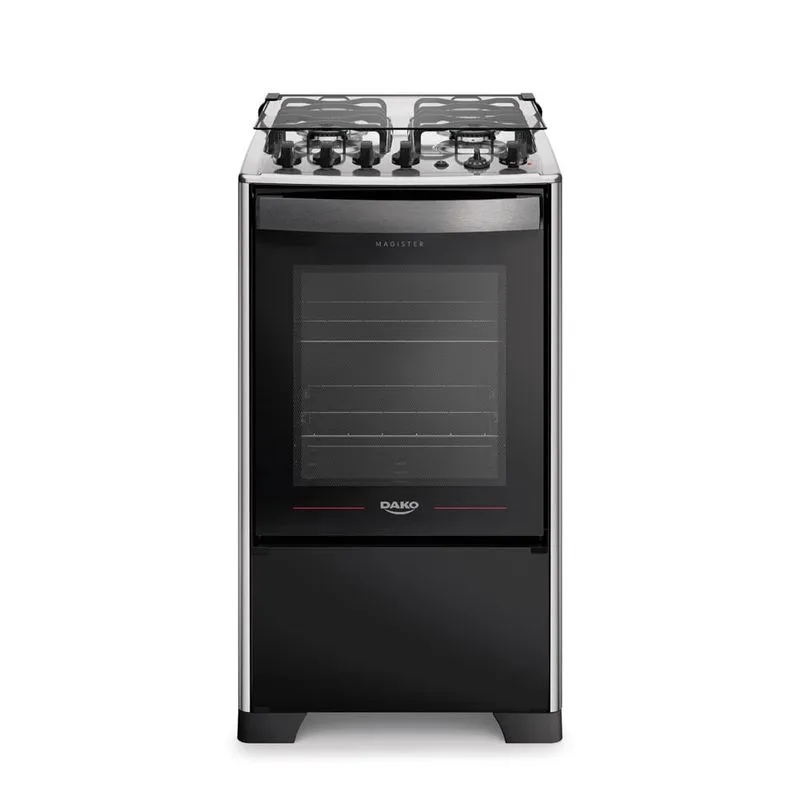 FOGAO DAKO GAS 4Q MAGISTER INOX GRILL - PRETO