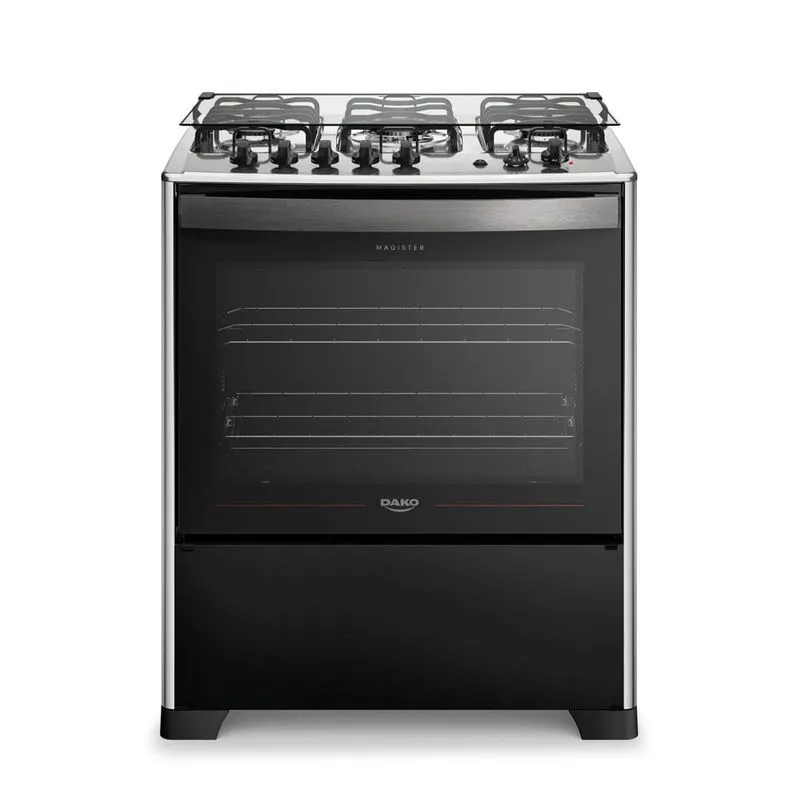 FOGAO DAKO GAS 5Q MAGISTER INOX GRILL - PRETO