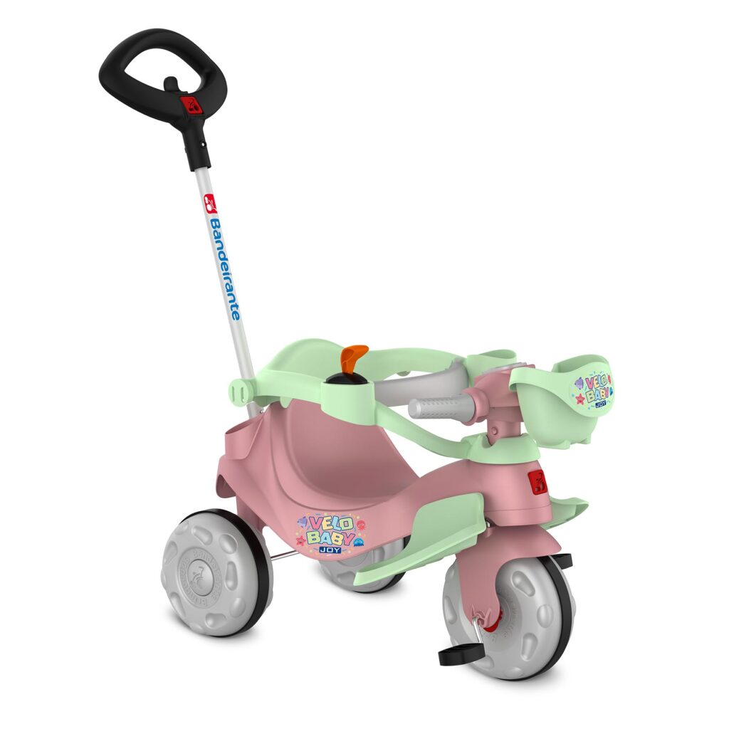 AF - TRICICLO BANDEIRANTE VELOBABY JOY PASSEIO PEDAL 384 - ROSA