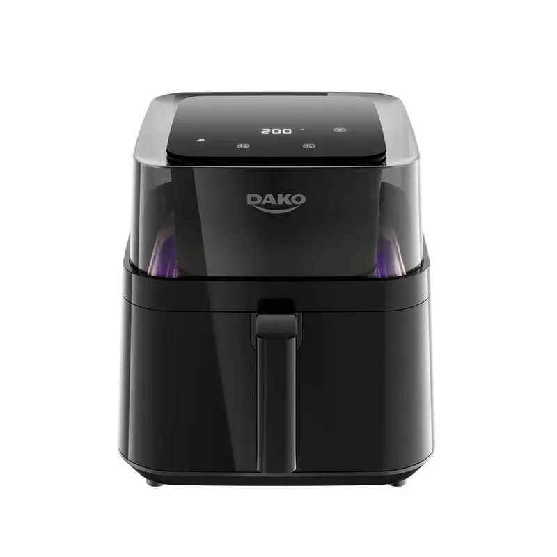 FRITADEIRA AIR FRYER DAKO 6L TRANSPARENTE DIGITAL - PRETO