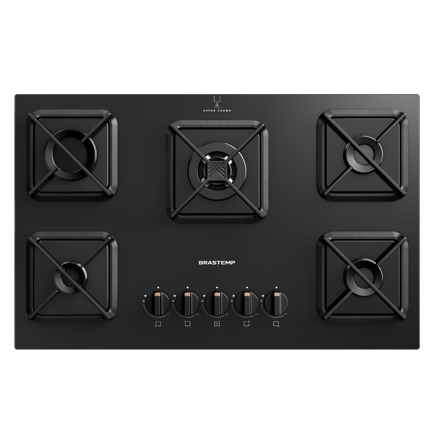 COOKTOP BRASTEMP BDS75AEUNA 5Q MESA VIDRO - PRETO